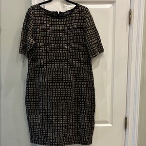 Like new🩷St. John Black and Gold Checkered Mini Dress